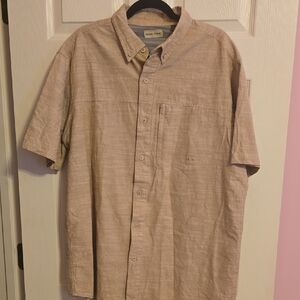 Classic Men's Tan Casual Button Down Shirt